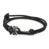 Clover Bracelet on Rope - Solid Black