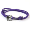 Clover Bracelet on Rope - Solid Purple