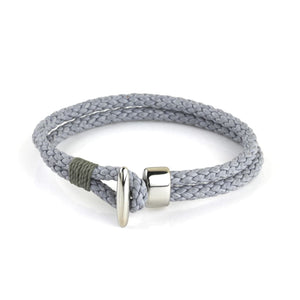 Leather Braided Hook - Gray / 6 1/2