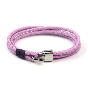 Leather Double Braided Hook - Lilac / 6 1/2