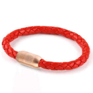 Copy of Leather Single Wrap - Red / Rose Gold