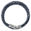Nappa Leather Triple Wrap - Navy Blue / 6 1/2