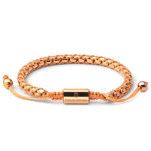Rose Gold Braided Box Chain Bracelet in - Up to 7 1/4