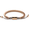 Rose Gold Woven Chain Bracelet in Gray - Up to 7 1/4