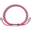 Silver Braided Box Chain Bracelet in Pink