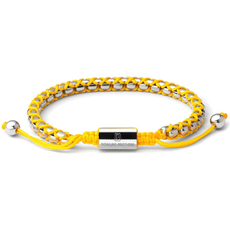 Silver Braided Box Chain Bracelet in Yellow