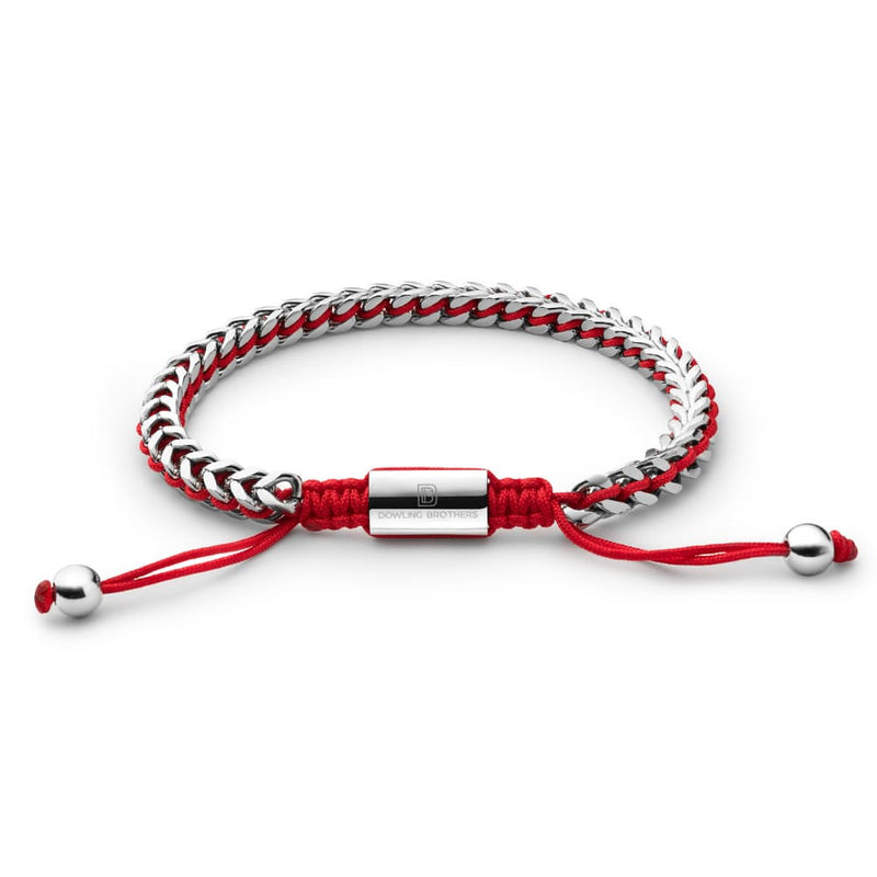 Woven Chain Bracelet in Red - Up to 7 1/2
