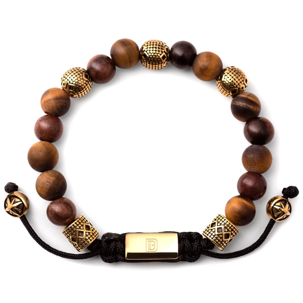 Tiger Eye Wood and Gold Tropez - 6 1/4 - 7