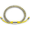Silver Woven Chain Bracelet in Yellow - Up to 7 1/4