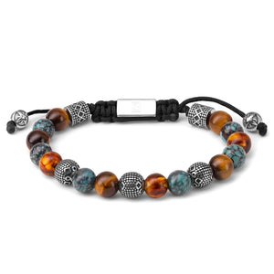Amber Tiger Eye Turquoise and Silver Tropez