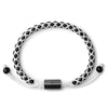 Black Braided Box Chain Bracelet in White