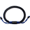 Black Woven Chain Bracelet in Blue - Up to 7 1/4