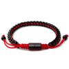 Black Woven Chain Bracelet in Red