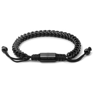 Black Woven Chain Bracelet in - Up to 7 1/4