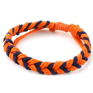Chevron Bracelet - Orange & Navy