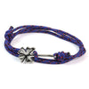 Clover Bracelet on Rope - Dark Blue