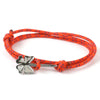 Clover Bracelet on Rope - Dark Orange
