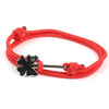 Clover Bracelet on Rope - Solid Red