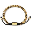 Gold Woven Chain Bracelet in Black