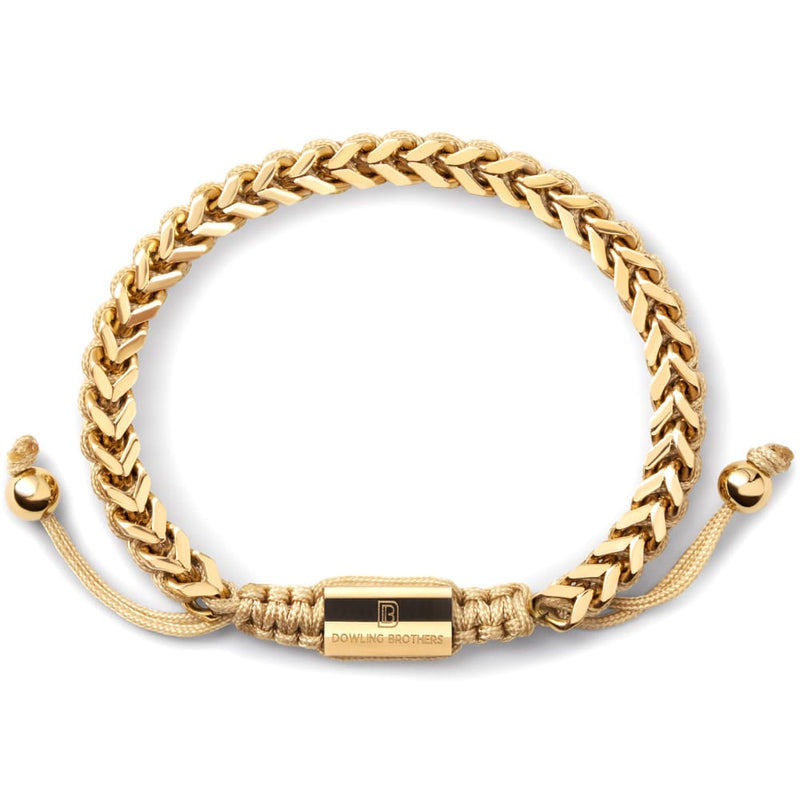 Gold Woven Chain Bracelet in Champagne