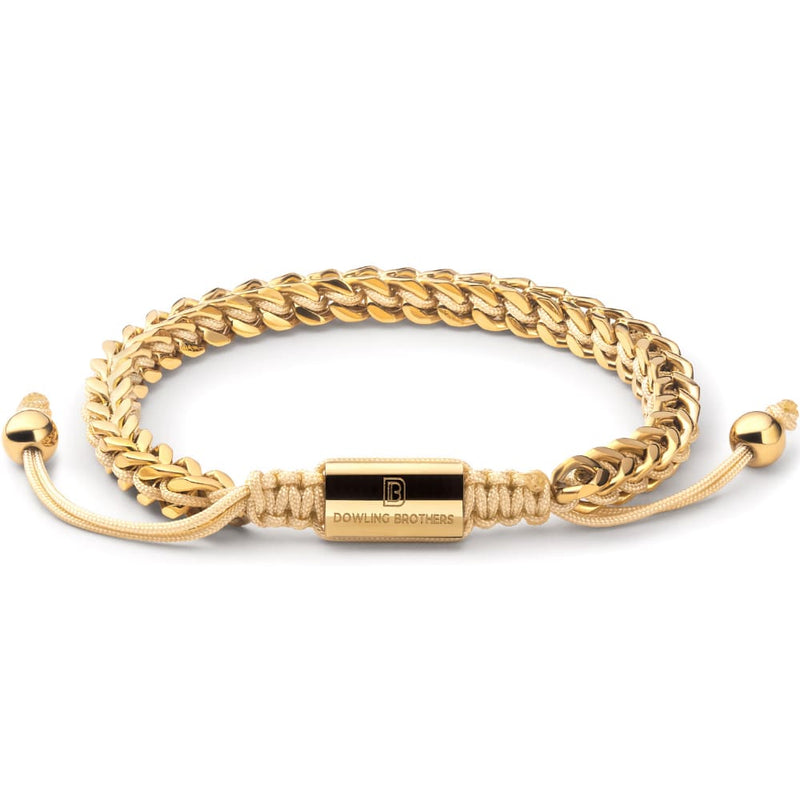 Gold Woven Chain Bracelet in Champagne