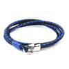 Leather Double Braided Hook - Black & Blue / 6 1/2