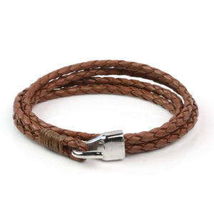 Leather Double Braided Hook - Brown / 6 1/2