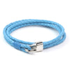 Leather Double Braided Hook - Light Blue / 6 1/2