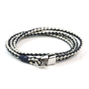 Leather Double Braided Hook - Navy & White / 6 1/2