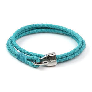 Leather Double Braided Hook - Turquoise / 6 1/2