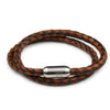 Leather Double Wrap - Brown & Chocolate / 6 1/2