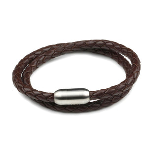 Leather Double Wrap - Chocolate / 6 1/2