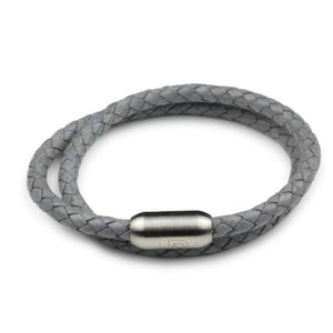 Leather Double Wrap - Gray / 6 1/2