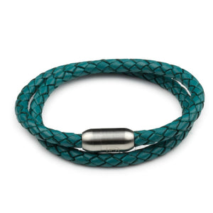 Leather Double Wrap - Turquoise / 6 1/2
