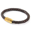 Copy of Leather Single Wrap - Antique Chocolate / Gold