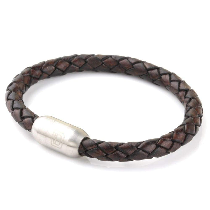 Copy of Leather Single Wrap - Antique Chocolate / Silver