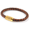 Copy of Leather Single Wrap - Brown and Chocolate / Gold