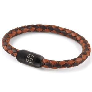 Copy of Leather Single Wrap - Brown and Chocolate / Matte Black