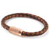 Copy of Leather Single Wrap - Brown and Chocolate / Rose Gold