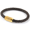 Copy of Leather Single Wrap - Chocolate / Gold