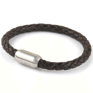 Copy of Leather Single Wrap - Chocolate / Silver