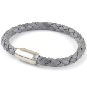 Copy of Leather Single Wrap - Gray / Silver