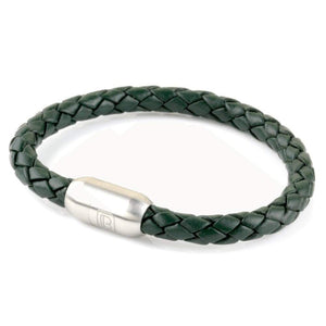 Copy of Leather Single Wrap - Green / Silver