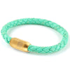 Copy of Leather Single Wrap - Mint / Gold