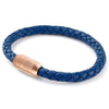 Copy of Leather Single Wrap - Ocean Blue / Rose Gold
