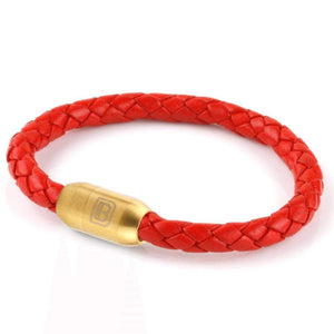 Copy of Leather Single Wrap - Red / Gold