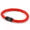 Copy of Leather Single Wrap - Red / Matte Black