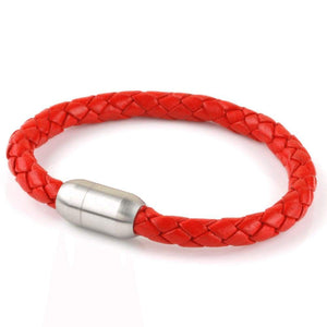Copy of Leather Single Wrap - Red / Silver