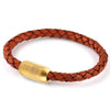 Copy of Leather Single Wrap - Rust / Gold