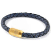 Copy of Leather Single Wrap - Steel Blue / Gold